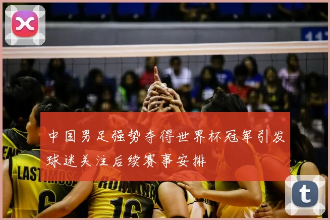 中国男足强势夺得世界杯冠军引发球迷关注后续赛事安排